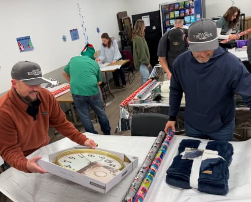 Our elves wrapped gifts